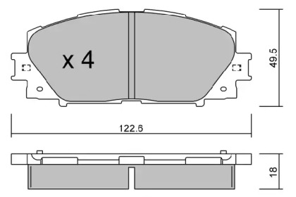 Комплект тормозных колодок (AISIN: BPTO-1014)